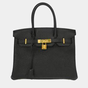Hermes Birkin 30  Black Togo Handbag