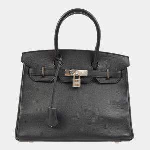 Hermes Birkin 30 Black Epsom Handbag