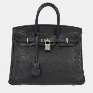 Hermes Birkin 25  Black Togo Handbag