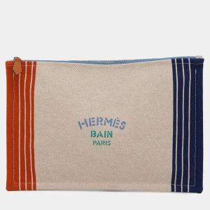 Hermes Neoban Mayon Maran Marine/Brique/Aqua Cotton Size Gm