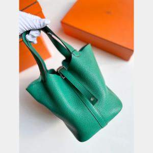 Hermes Picotin 18 Green Leather Bag
