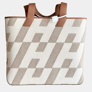 Hermes Cabas Hen Biais 40 Gold Canvas Tote