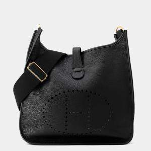 Hermes Evelyne 3 GM Black Taurillon Clemence Bag
