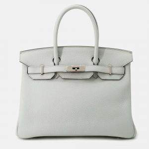 Hermes Birkin 30 Blue Pale Taurillon Clemence Bag