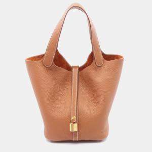 Hermes Picotin Lock Gold  W Taurillon Clemence Bag