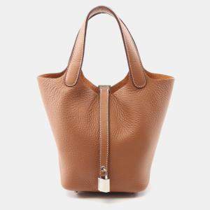 Hermes Picotin Lock  Gold  W Taurillon Clemence Bag