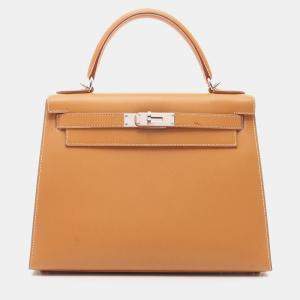 Hermes Kelly 28 Natural Sable E Chamonix Leather  Bag