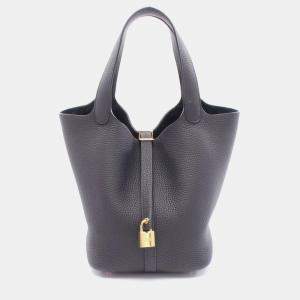 Hermes Picotin Lock Blue Nuit  B Taurillon Clemence Bag