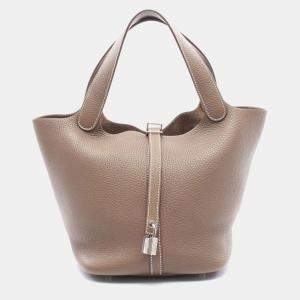 Hermes Picotin Etoupe Z Taurillon Clemence Leather Bag