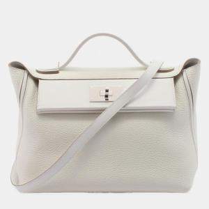 Hermes 24/24 Van Quatre 29 White Togo Swift Leather 2Way Handbag  