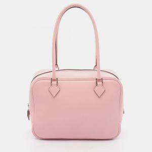 Hermes  Plum 20 Rose Sakura T Swift Leather Handbag  