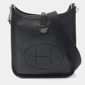 Hermes Evelyne TPM Black  Y Taurillon Clemence Crossbody Bag
