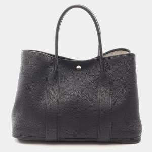 Hermes Garden Party PM  Black Y Negonda Leather Bag 