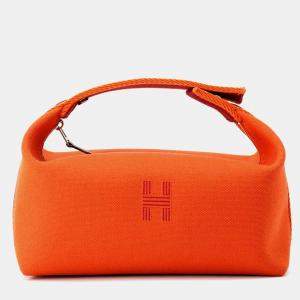 Hermes Brid a Brac PM Feu/Bordeaux Canvas Shoulder Bag