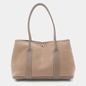 Pre Owned Hermes Garden Party PM Etoupe Officier Canvas Negonda Tote Bag