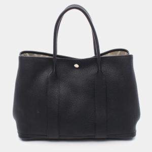 Hermes Garden Party PM Black Negonda Leather Tote Bag