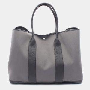 Hermes Garden Party GM Grey Toile Military Negonda Tote Bag