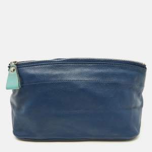 Hermes Bleu Navy Swift Leather Tohubohu Pouch MM Bag