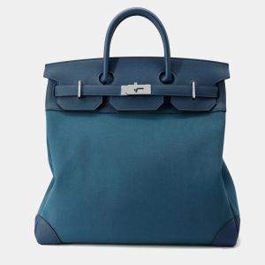 Hermes Haut A Courroies 40 Vertbosphore/Blue Toilet Military Evercolor Bag