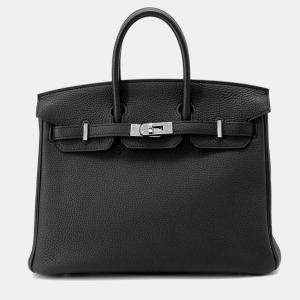 Hermes Birkin 25 Black Togo Leather Bag