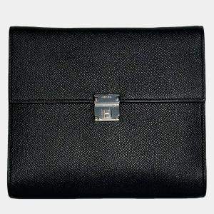 Hermes Portefeuille-Sac Clic 16 Veau Epsom 89 Noir in PHW