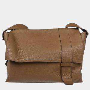 Hermes Taupe Gray Taurillon Clemence Alfred 35 Messenger Bag