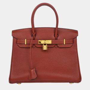 Hermes Rouge H Togo Birkin 30 Handbag