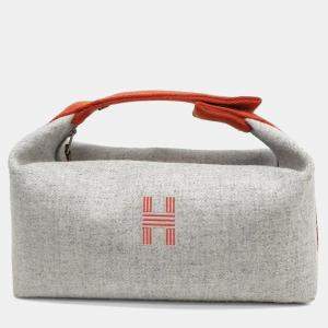 Hermes Grey Fabric Bride-A-Brac Pouch