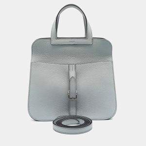 Hermes Grey Leather Halzan Bag 25
