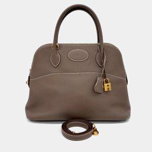 Hermes Bolide 31 Brown Leather Handbag 