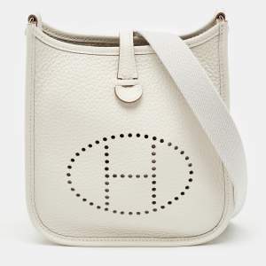 Hermès Gris Pale Taurillon Clemence Leather Evelyne TPM Bag