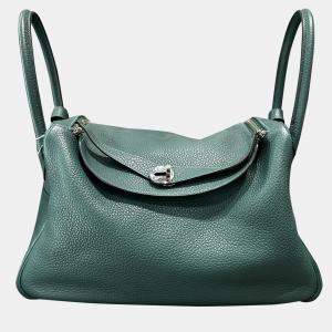 Hermes Lindy 34 Green TC Leather Palladium Hardware