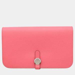 Hermes Dogon Rose Azalee Evercolor Wallet