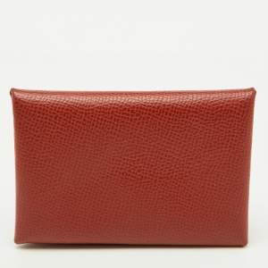 Hermès Sienne Epsom Leather Calvi Duo Card Holder