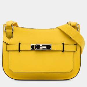 Pre Owned Hermes Mini Jypsiere Yellow Swift Leather Crossbody Bag