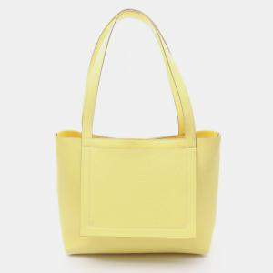 Pre Owned Hermes Cabasselier 31 Soufre Taurillon Clemence Leather Shoulder Bag