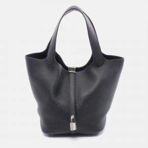 Pre Owned Hermes Noir Picotin Lock 22 Bag