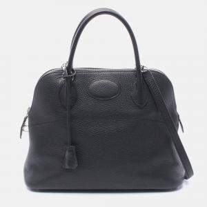 Hermes Bolide31 Shoulder Handbag Clemence Leather Black X Shw