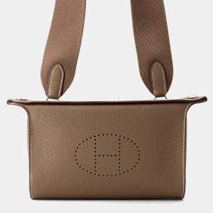 Pre Owned Hermes Videpoches Etoupe Togo Leather Pouch Bag