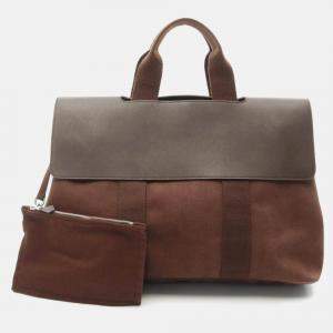 Pre Owned Hermès Valparaiso MM Brown Leather Handbag