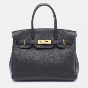 Pre Owned Hermes Birkin 30 Black Leather Handbag