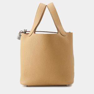 Pre Owned Hermes Picotin Lock PM Biscuit Taurillon Clemence Handbag