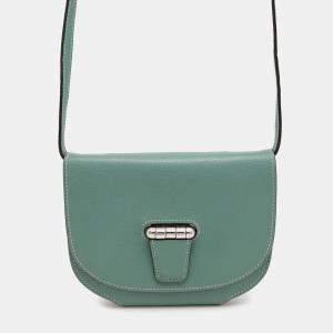 Pre Owned Hermes Convoyeur Mini Blue Evercolor Leather Shoulder Bag