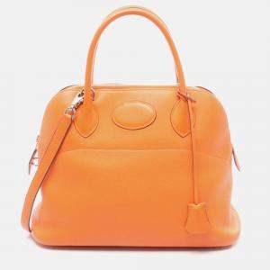 Pre Owned Hermes Bolide31 Orange Clemence Leather Handbag