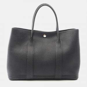 Pre Owned Hermes Garden Party Black Negonda Leather Tote PM