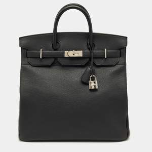 Pre Owned Hermès Noir Togo Leather Palladium Finish HAC Birkin 40 Bag