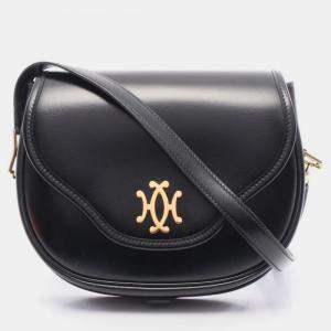 Pre Owned Hermes Black Box Calf Leather Shoulder Bag