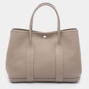 Pre Owned Hermes Garden Party Gris Tourterelle PM