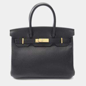 Pre Owned Hermes Birkin 30 Black Togo Handbag