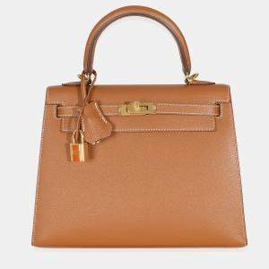 Pre Owned Hermes Gold Epsom Sellier Kelly 25 GHW